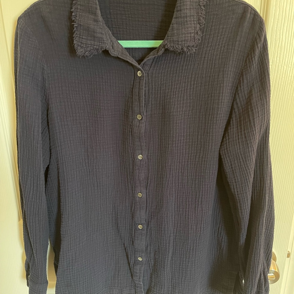 Navy Button-Up Shirt